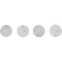Orsina Set Of Four White Marble Rustic Edge Coasters, Durable Natural Stone Coasters For Home