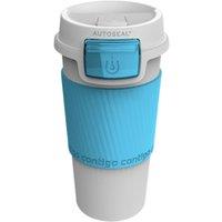 Orsina Spill Proof White & Lilac Auto Seal Mug, Leak Proof Thermal Cup For Travel, Functional Insulated Coffee Mug in Blue