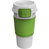 Orsina Spill Proof White & Lilac Auto Seal Mug, Leak Proof Thermal Cup For Travel, Functional Insulated Coffee Mug in Green