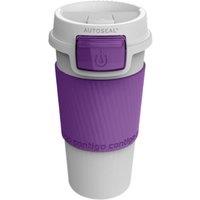 Orsina Spill Proof White & Lilac Auto Seal Mug, Leak Proof Thermal Cup For Travel, Functional Insulated Coffee Mug in Purple