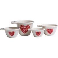 Orsina Versatile Set Of 4 Measuring Cups, Cream Measuring Cups For Baking, Dolomite Design Measuring Spoon