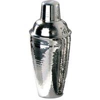 Orsina 500ml Cocktail Shaker With Hammered Effect, Stainless Steel Shaker With Textured Finish, Ideal For Mixing in Silver