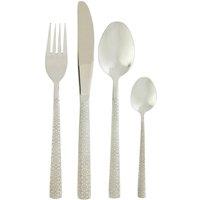 Orsina 24Pc Cutlery Set, Elegant Silverware Cutlery Set, Modern Stainless Steel Cutlery Set with Geometric Prints in Silver