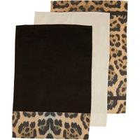 Orsina Set of Three Cotton Tea Towels, Ultra-Absorbent Kitchen Towels, Leopard Pattern Tea Towels, Kitchen Towels
