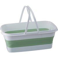 Premier Housewares Averill Collapsible Rectangular Basket With Handles in Green