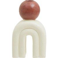 Orsina Antique Candle Holder For Living Room, Modern Candle Holder with Base, Large Candle Holder For Home in Cream