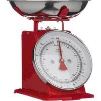 Orsina Retro Style 5Kg Cream Kitchen Scale, Premium Kitchen Scale, Iron Steel Constructed Analogue Baking Scale in Red