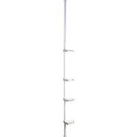 Orsina Telescopic Storage 4 Tier Corner Shelf, Shower Storage Rack With Slatted Shelves, Bathroom Organizer Shelf in White
