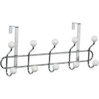 Orsina Over Door Hanger With White Ceramic Balls, Durable Metal Frame With Multiple Hooks For Bags Or Towels