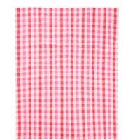 Orsina Pink & Poppy Striped Tablecloth, 100% Cotton Dining Table Cover, Highly Absorbent Cotton Tablecloth in Dark Pink