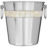 Orsina Champagne Bucket With Mother of Pearl Inlay, Champagne Ice Bucket, Stainless Steel Wine Champagne Bucket in Silver
