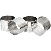 Orsina Versatile Set Of Four Brass Finish Napkin Rings, Elegant Rings For Kitchen, High Quality Napkin Holder in Silver