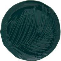 Orsina Textured Side Plate, Dark Green Porcelain Dish, Embossed Ceramic Plate, Decorative Dinner Plate For Meals