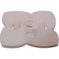 Orsina Set Of Four Marble Jigsaw Coasters, Durable Natural Stone Coasters For Home & Kitchen in White