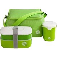 Orsina Organized Green 3PC Lunch Box, Leak Proof Tiffin Box, Comfortable Packed Lunch Box, Portable Lunch Container
