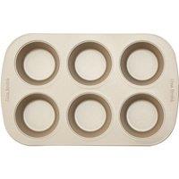 Orsina Functional Design Six Muffin Tray, Non-Stick Carbon Steel Muffin Tin For Even Baking, Durable 6 Cup in Gold