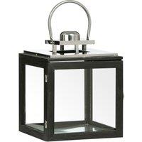 Orsina Park Small Stainless Steel Lantern, Decorative Lantern for Home Decor, Candle Holder For Indoor & Outdoor Use in Black