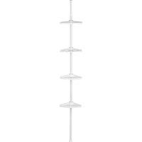 Orsina Linnea 4 Tier Spring Mount White Corner Shelf Unit
