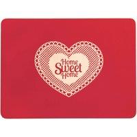 Orsina Set Of Four Home Sweet Home Cork Placemats in Red