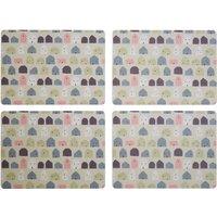 Orsina Set Of Four Wild Cottage Placemats, Charming Multicoloured Geometric Design, Heat Resistant Dining Mats