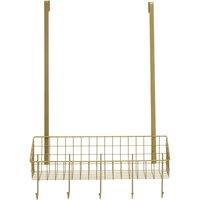 Orsina Smart Design Gold Finish Over The Door Hanger, Versatile Storage Over Door Hooks, Sturdy Hanging Hooks