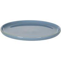 Orsina Blue Dessert Plate With Glazed Porcelain Finish, Stylish Flat-Base Plate For Dessert, Plate With Raised Edges