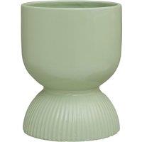 Orsina Lightweight Planter, Durable Ceramic Construction Outdoor Pot, Cylindrical Design Flower Planter in Green