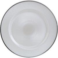 Orsina Ida 33cm Embossed White Glass Charger Plate