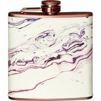 Orsina Marble Effect Rose Gold Hip Flask, Stylish 5oz Stainless Steel Flask With Secure Screw Cap, Elegant Marble