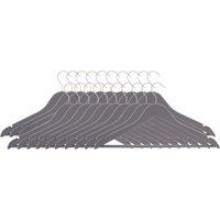 Orsina Set Of 20 Matte White Clothes Hangers, Durable Plastic Hangers With Notches & Rotating Hooks in Grey