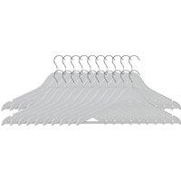Orsina Set Of 20 Matte White Clothes Hangers, Durable Plastic Hangers With Notches & Rotating Hooks
