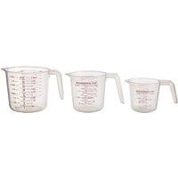 Orsina Precisely Measured Set of Three Clear Plastic Measuring Jugs, Durable Measuring Jugs, Functional Jug