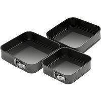 Orsina Versatile Set Of Three Spring Form Cake Tin, Durable Cake Tin For Kitchen, Non Stick Coated Baking Tins in Black