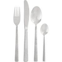 Orsina 16 Piece Stainless Steel Cutlery Set, Avie Colored Cutlery Set, Luxury Cutlery Set, Modern 16 Piece Cutlery Set in Metallic Silver