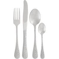 Orsina 16 Piece Stainless Steel Cutlery Set, Avie Colored Cutlery Set, Luxury Cutlery Set, Modern 16 Piece Cutlery Set in Silver