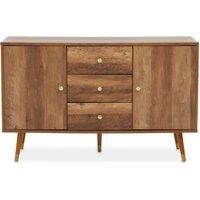 Orsina Functional Sideboard, Intricate Detailing Two Door Sideboard, Sturdy & Durable Industrial Sideboard in Brown