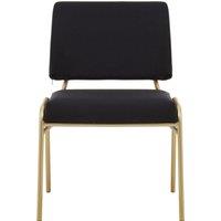 Orsina Comfortable Black Linen Chair, Elegant Design Comfortable Chair For Bedroom, Gold Finish Accent Chair