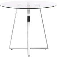 Orsina Contemporary Design Round Dining Table, Minimalist Appeal Dining Table For Dining Room, Durable Dining Table in Silver