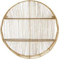 Orsina Wire Round Wall Shelf, Modern Metal Wall Shelf, Luxury Wall Shelf, Wall Shelf for Living Room in Gold