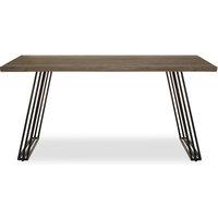 Orsina Modern Dining Table, Sturdy Table For Entertaining Guests, Minimalist Design Table, Natural Veneer Top Table in Brown