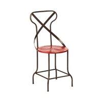 Orsina Red Metal Chair, Exquisite Metal Dining Chair, Relaxing Footrest Metal Dining Chair