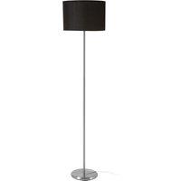 Orsina Black Waffle Effect Shade Floor Lamp, Polished Chrome Modern Standing Lamp For Living Room, Floor Lamp