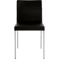 Orsina Black Faux Leather Dining Chairs Set of 2, Contemporary Black LeatherEffect Upholstery with Soft Padding