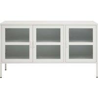 Orsina Adjustable Three Door White Metal Sideboard, IndustrialMid Century Sideboard, Versatile Modern Sideboard