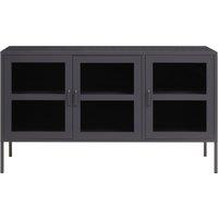 Orsina Adjustable Three Door White Metal Sideboard, IndustrialMid Century Sideboard, Versatile Modern Sideboard in Grey