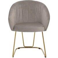 Orsina Mink Velvet Dinner Chair, Easy to Care Armrest Accent Dining Chair, Easily Adjustable Indoor Chair in Brown