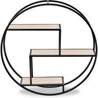 Orsina Functional Design 3 Tier Round Shelves, Stylish Box Shelves For Wall, Durable Wall Storage For Livingroom in Natural