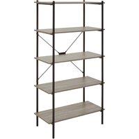 Orsina Storage Five Tier Oak Shelf Unit, Versatile & Adaptable Shelving Unit, Durable tall Cupboards in Grey