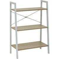 Orsina Functional Three Tier Oak Veneer Ladder Shelf Unit, Stylish Industrial Narrow Shelf, Versatile Cupboard in Natural