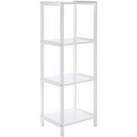 Orsina Contemporary Design 4 Tier Rustic Bathroom Shelf, Versatile Unit For Living Room, Durable Standing Unit in White